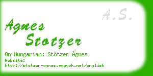 agnes stotzer business card