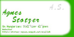 agnes stotzer business card